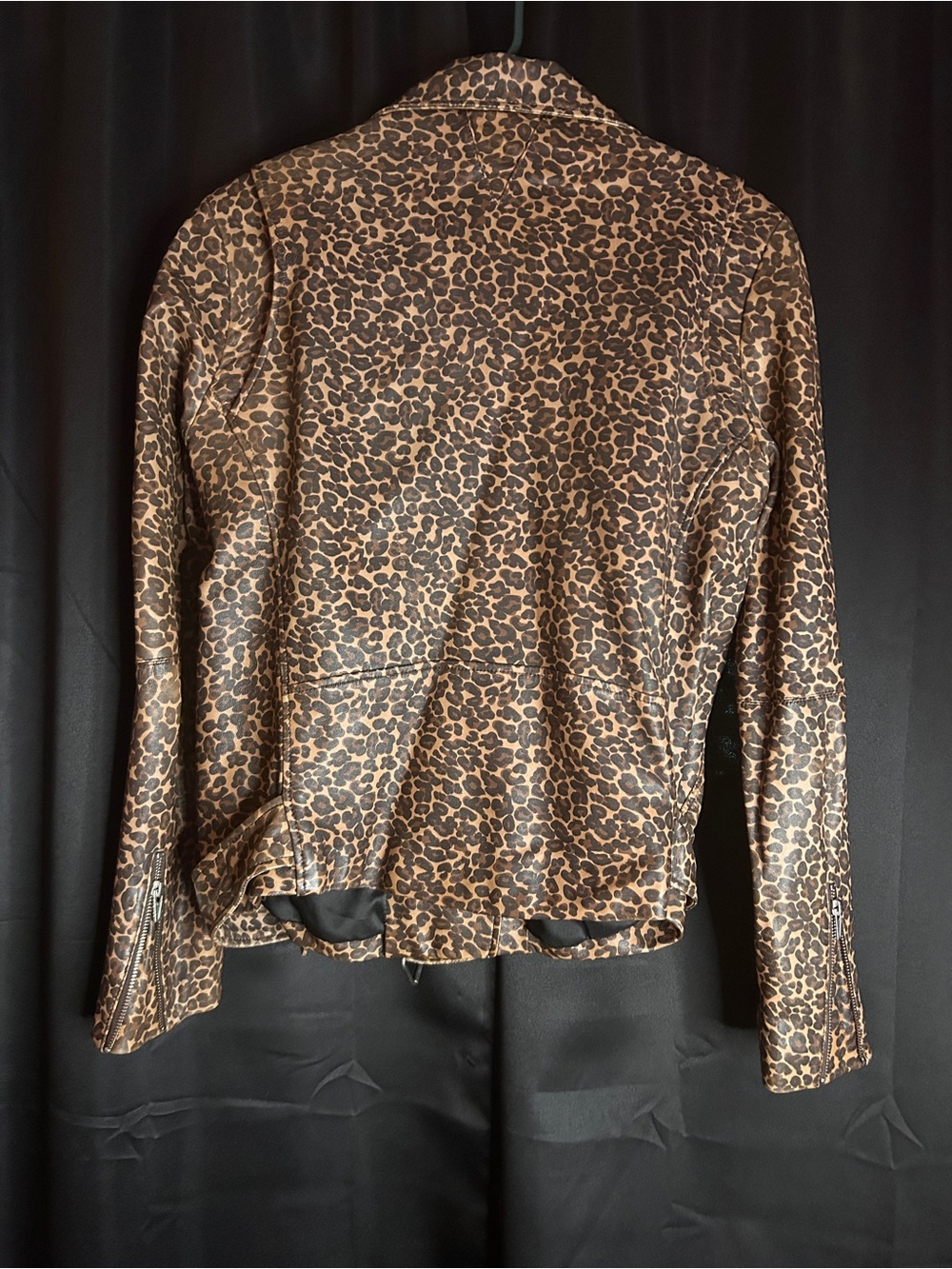 Veda Leopard-Print Moto Jacket in Brown - Picture 4 of 6